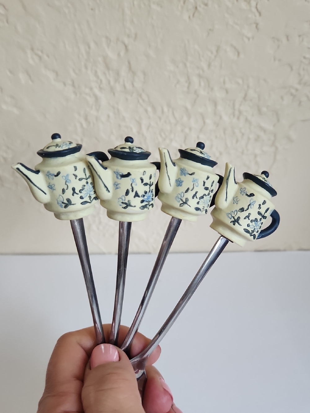 Set of 4 Teapot Handle Teaspoons
